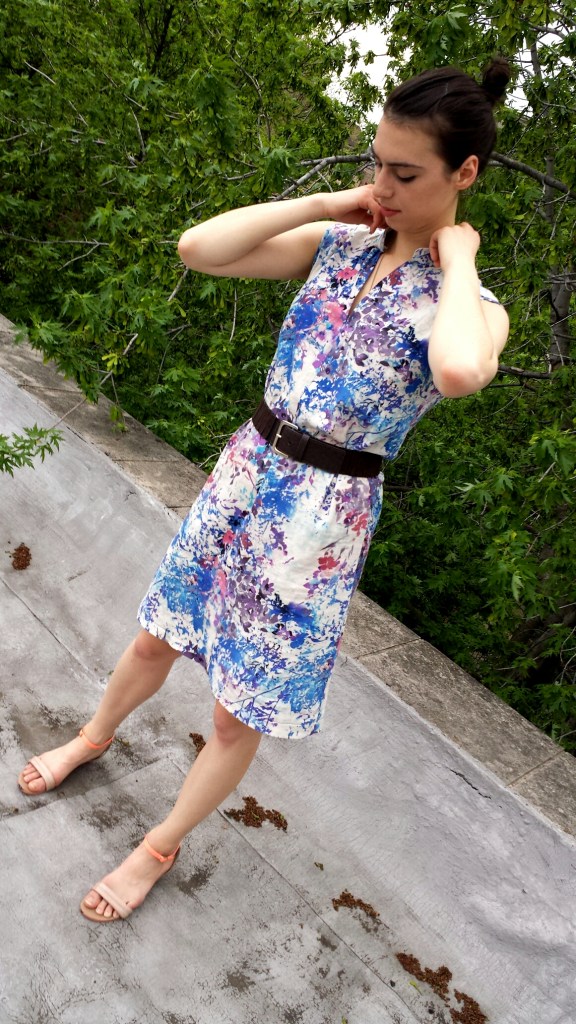 handmade floral linen shirtdress