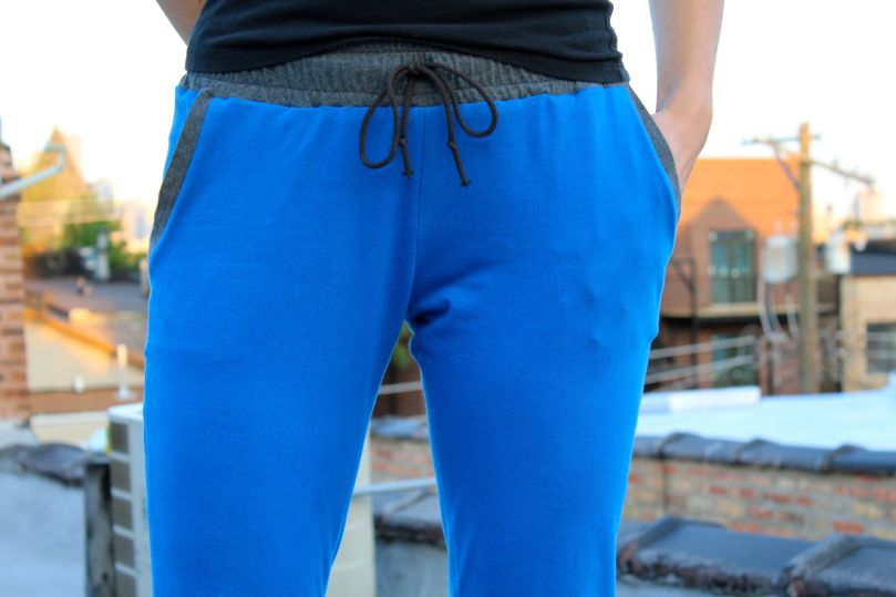 blue hudson pant closeup