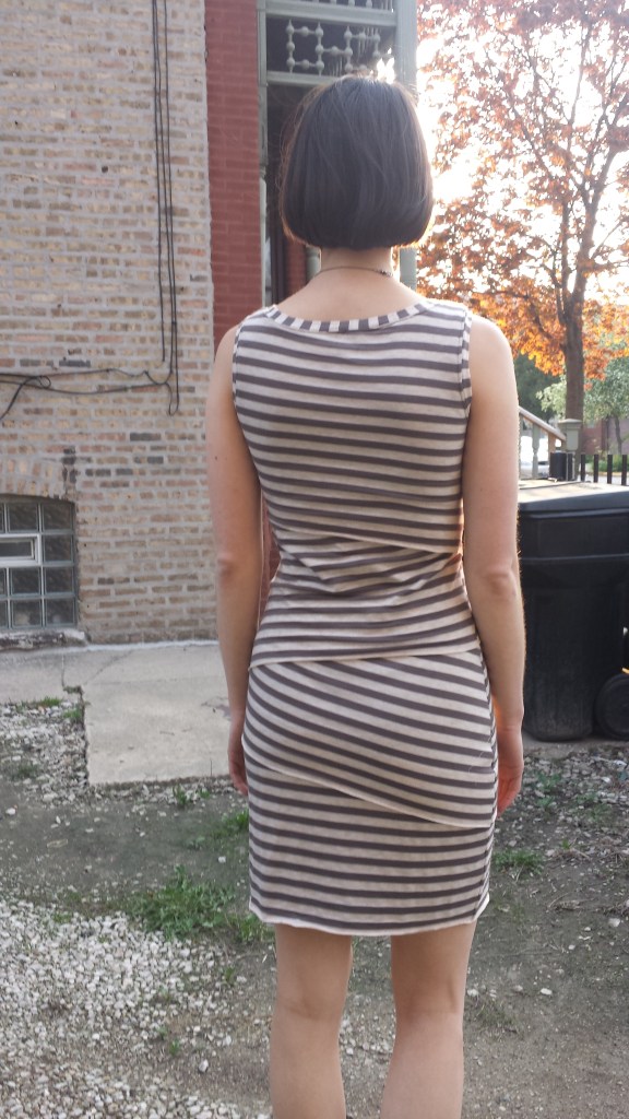 vogue 8904 striped column dress