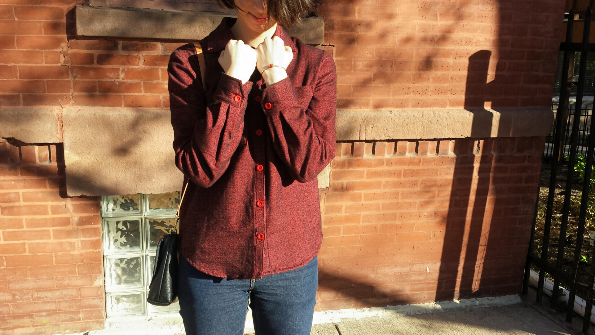 flannel archer button up grainline studio