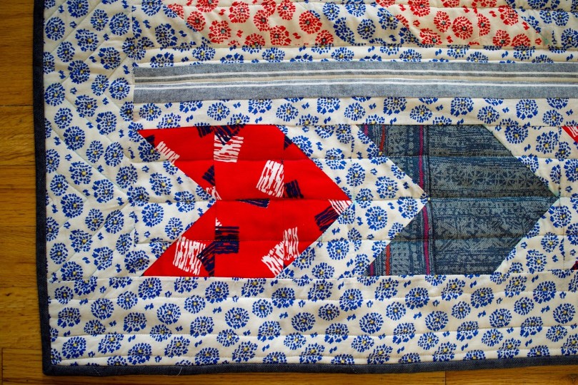 bow and arrows quilt corner