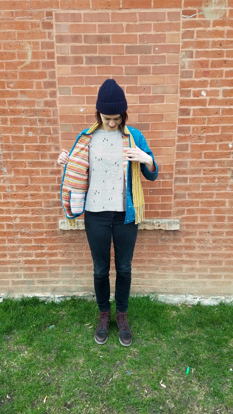 grainline tamarack jacket lining open