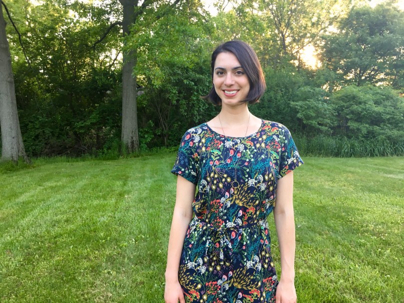 coram dress flat felled